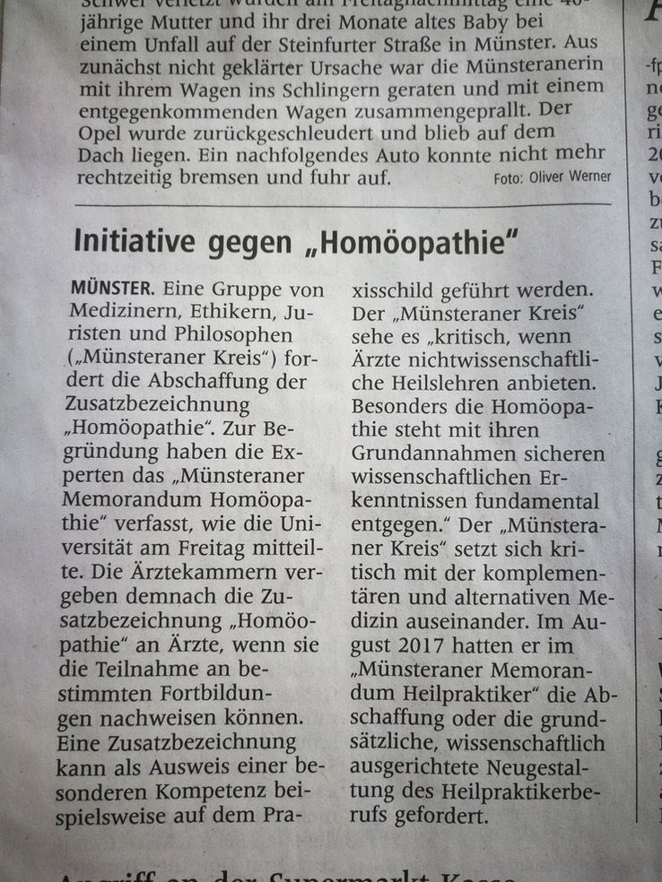 2018 - 10.3. 2018 Initiative gegen Homöopathie