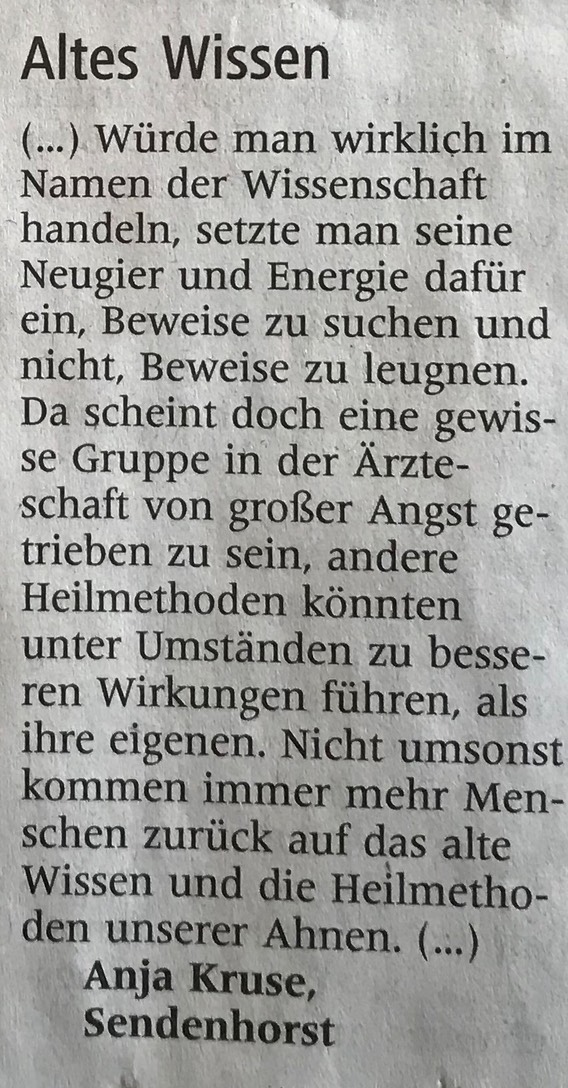 Kruse, Anja 28.3.2018 Leserbrief WN